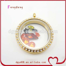 locket con encanto Locket flotante con medallón de oro diseña al por mayor